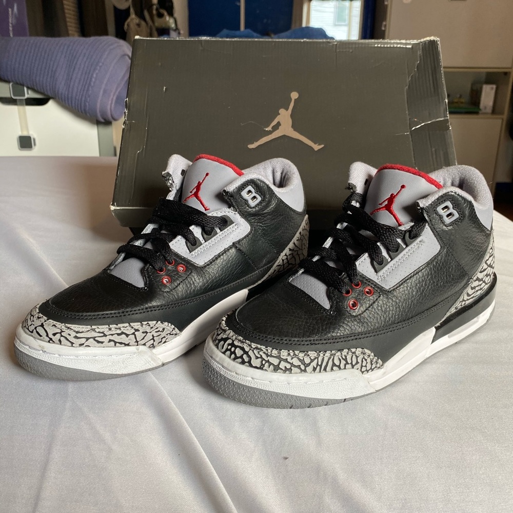 RARE Air Jordan 3 Retro GS OG box varsity cement